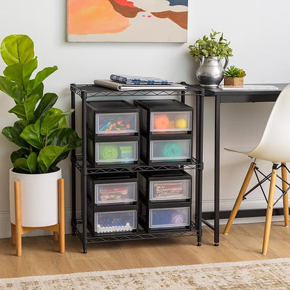 IRIS USA 6 Qt. Plastic Drawer Storage Organizer Stacking Drawers, Stackable Unit - Image 5