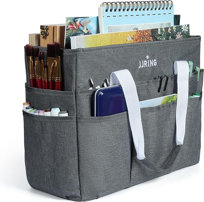 JJRING Craft Organizer Tote Bag, Large Art Storage Caddy by JJRING