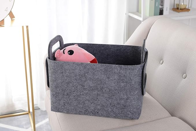 Minoisome Storage Basket Felt Storage Bin Collapsible& Convenient Box Organizer - Image 2