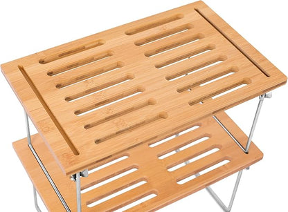 Internet's Best Stacking Utility Shelf, Bamboo 2-Tier Cabinet Organizer - Image 4
