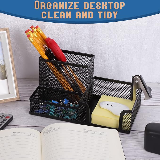 Ludato 2 Pieces Mesh Pen Holder Desk Organizers and Accessories - Image 5