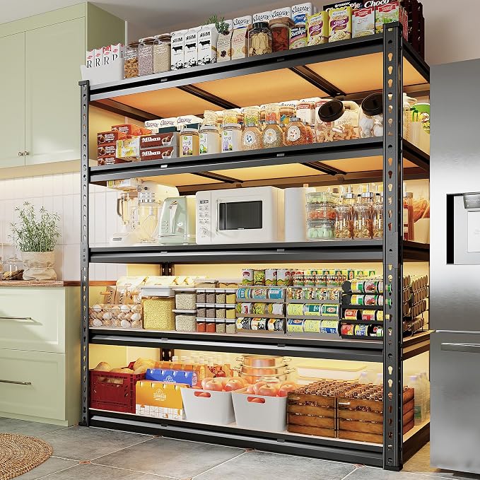 REIBII 48" W Garage Shelving 3020LBS Storage Shelves 5 Tier Heavy Duty Shelving - Image 8