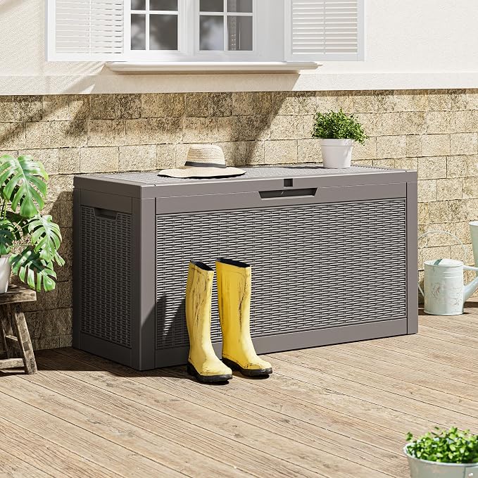Outdoor Storage Box, 72 Gallon Resin Deck Boxes Outdoor Waterproof - Image 7