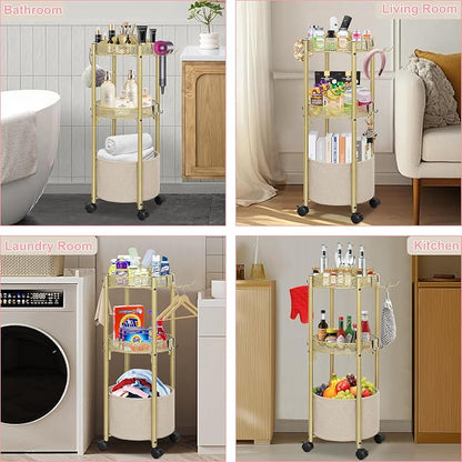 3-Tier Rolling Makeup Organizer Cart - Image 8