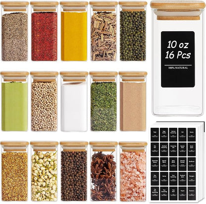 ComSaf 16Pcs Glass Spice Jars by ComSaf