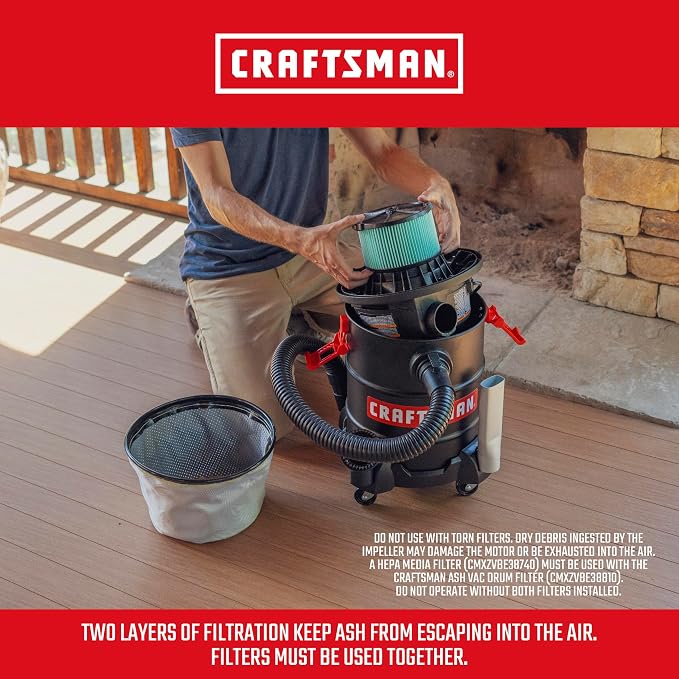 CRAFTSMAN CMXEVBE17050 5 Gallon 7.8 Amp Ash and Grilling Vacuum, Portable Dry - Image 6