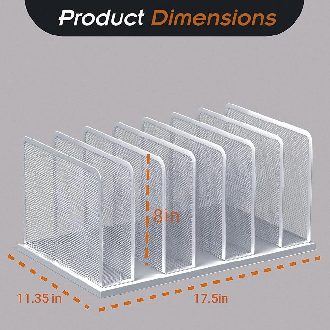 Kuntine.B Desk File Organizer Upright Mesh Desktop Organizer File Sorter Office - Image 3