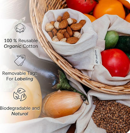 LEAFICO Organic Cotton Produce Bags - Image 5