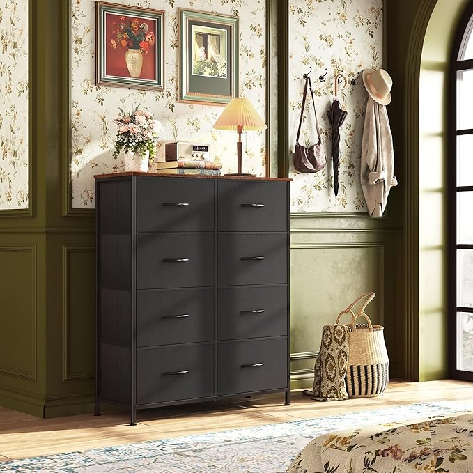 WLIVE Tall Fabric Dresser with 8 Drawers, Storage Tower with Fabric Bins - Image 2