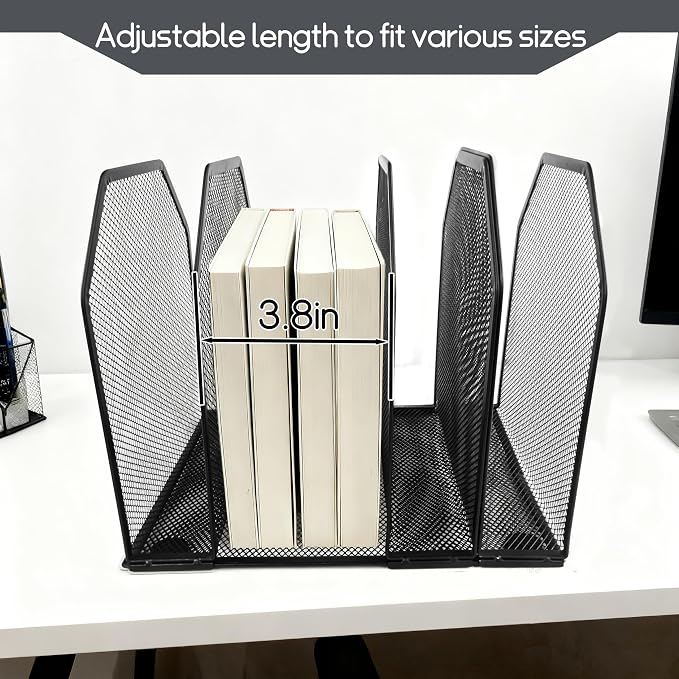 Adjustable Desk File Organizer, Detachable Office Folder Organizer, Compact - Image 3