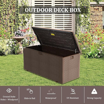 180 Pro Gallon Deck Box, Outdoor Storage Box Lockable, Waterproof - Image 4