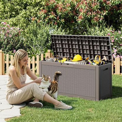 Outdoor Storage Box, 60 Gallon Resin Deck Boxes Outdoor Waterproof - Image 7