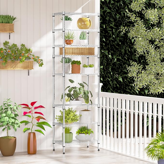 IZEUK 8 Tier Adjustable Metal Storage Shelving Unit, Heavy Duty Standing Rack - Image 5