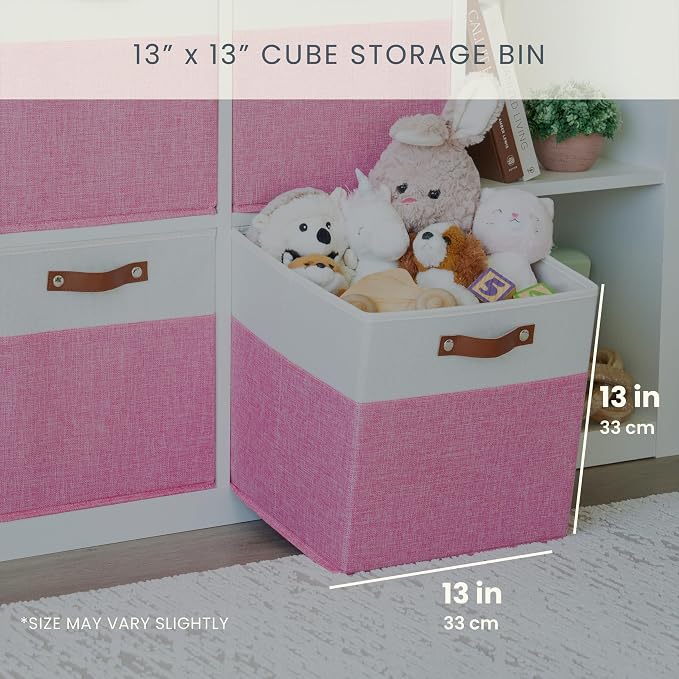 OrganiHaus 13" x 13" x 13" Cube Fabric Storage Bins Set of 4, Fabric Storage - Image 2