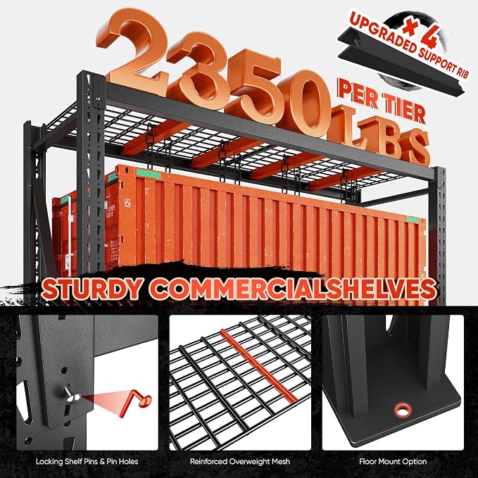 Bepatio 7050LBS Garage Shelving Heavy Duty, 3Tier Storage Rack Shelf.Adjustable - Image 7