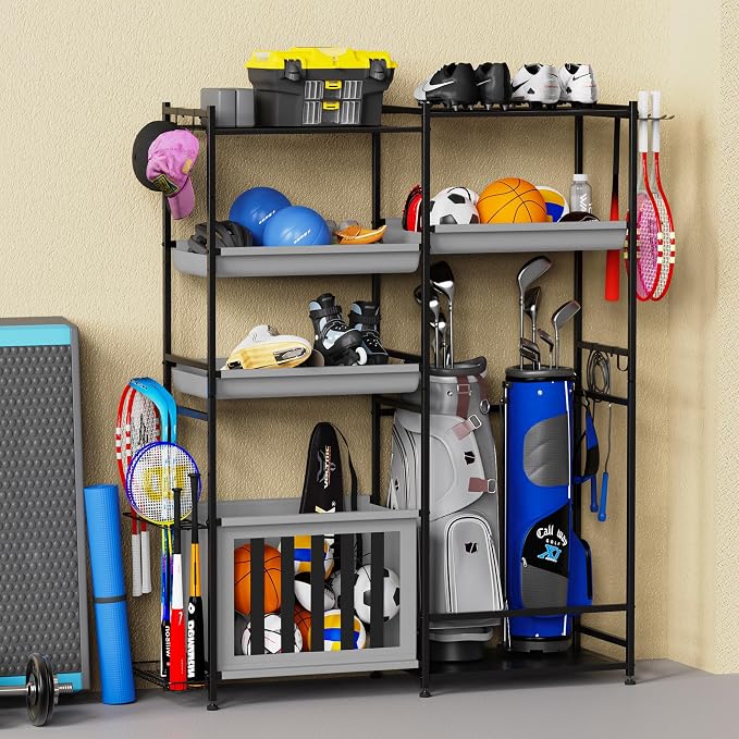 Garage Sports Equipment Organizer, Heavy Duty Ball Storage Rack by Sttoraboks
