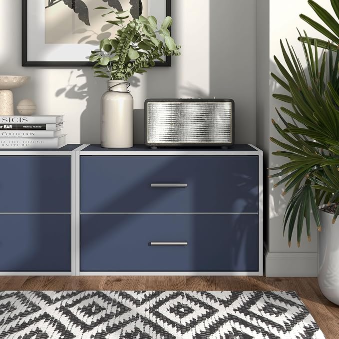 Homes: Inside + Out Apexa 2-Drawer Wooden Stackable Storage Drawers, Small Food - Image 2
