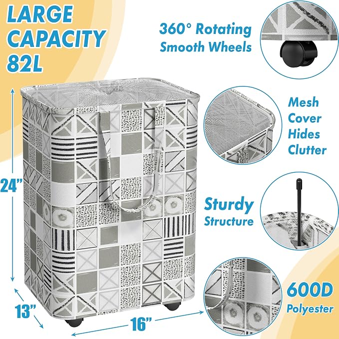Simple Houseware Large 82L Laundry Basket - Image 3