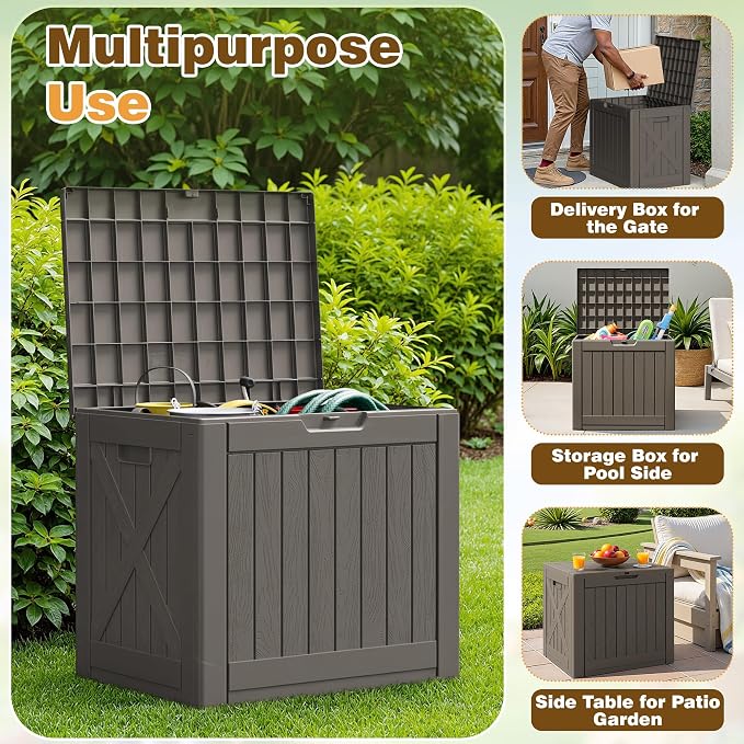 Flamaker Resin Deck Box 40 Gallon Waterproof Outdoor Storage Box | Indoor - Image 6