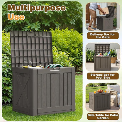 Flamaker Resin Deck Box 40 Gallon Waterproof Outdoor Storage Box | Indoor - Image 6