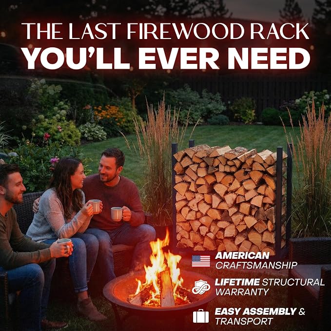 Woodhaven 3-Foot Firewood Rack – Made in USA – 1/8 Cord Raised Lumber Storage - Image 3