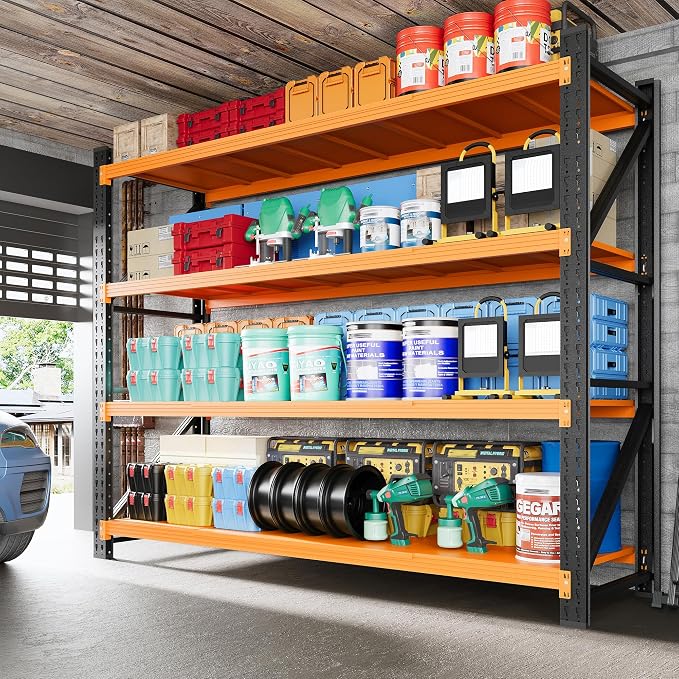 79" Wide Metal Garage Shelves, 7000LBS Storage Shelving Heavy Duty, Standing - Image 2
