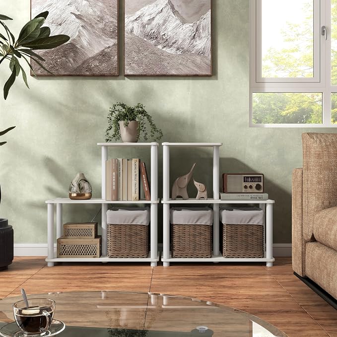 Homes: Inside + Out Apexa Modern 3-Cube Ladder Shelving Units, Collectibles - Image 13