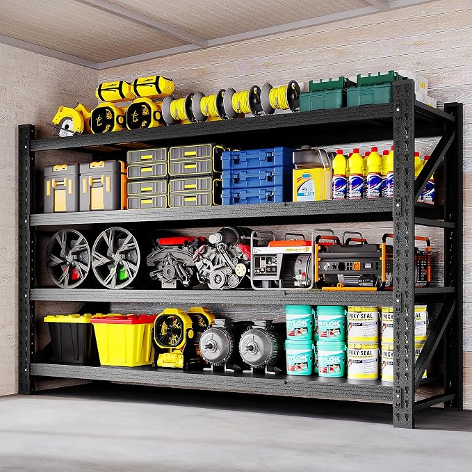 71" W Storage Shelves 5000lbs Garage Metal Shelving Heavy Duty Garage Shelves by BYNSOE