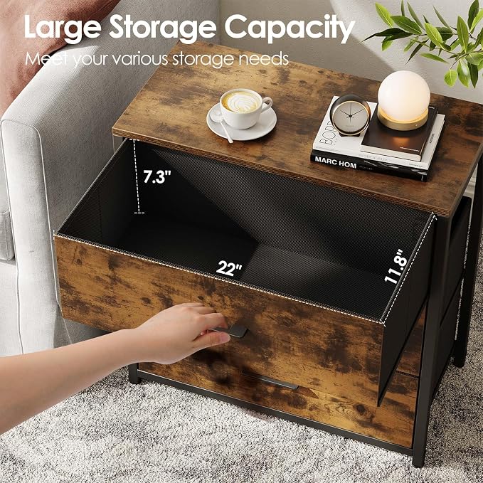 Nightstand, End Table, Bedside Table, Small Tall Dresser - Image 5