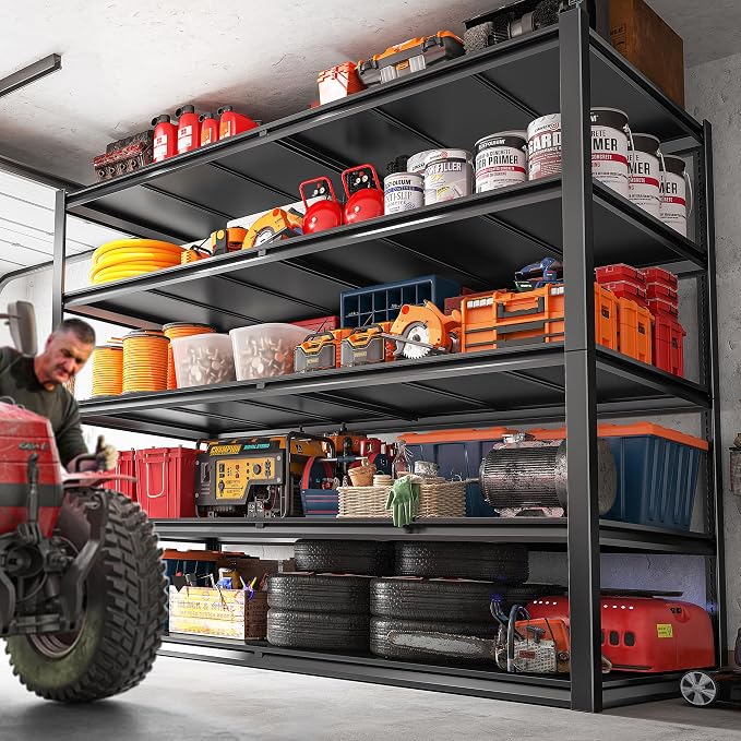 REIBII 78" H Storage Shelves, Garage Shelving Heavy Duty Load 3000LBS, - Image 2