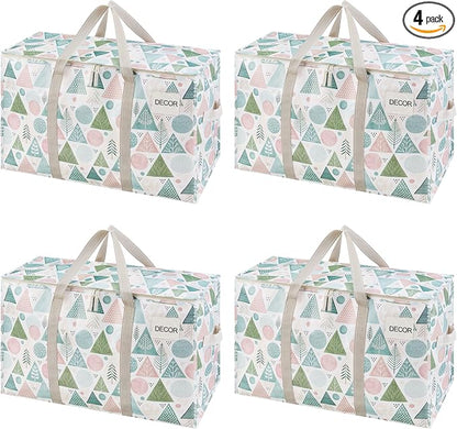 VENO 4 Pack Moving Bags and Large Christmas Storage Bins by Veno