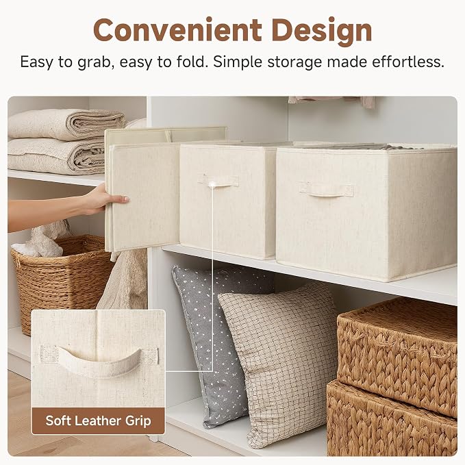 StorageWorks Storage Baskets for Shelves, Foldable Fabric Closet Storage Bins - Image 4