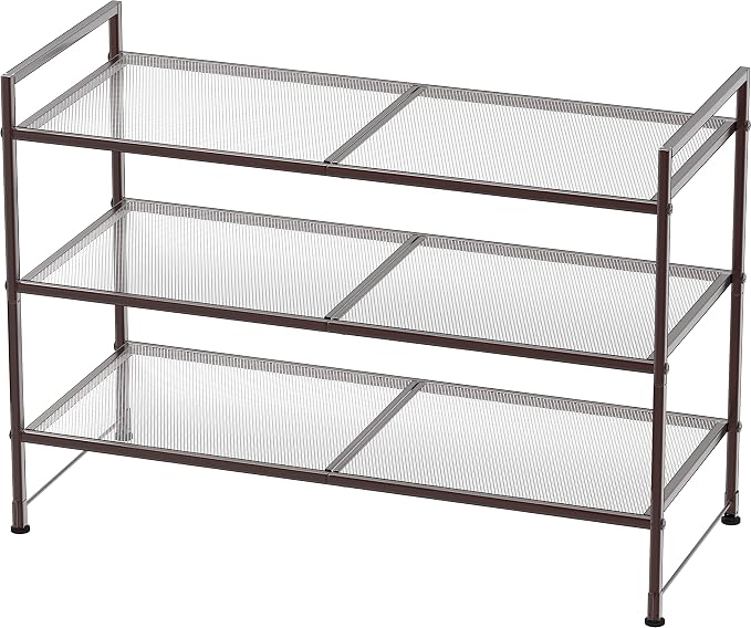 Simple Houseware 3-Tier Stackable Mesh Shoe Rack by SimpleHouseware