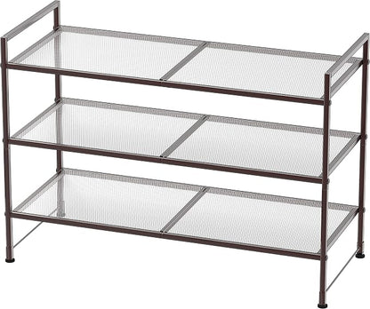 Simple Houseware 3-Tier Stackable Mesh Shoe Rack by SimpleHouseware