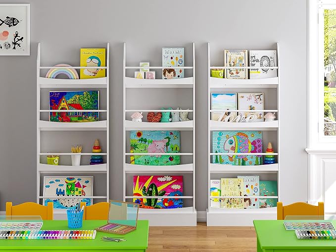 UTEX Kids Bookshelf, 4 Tiers Children's Bookcases and Storage, Kids Bookcase - Image 8