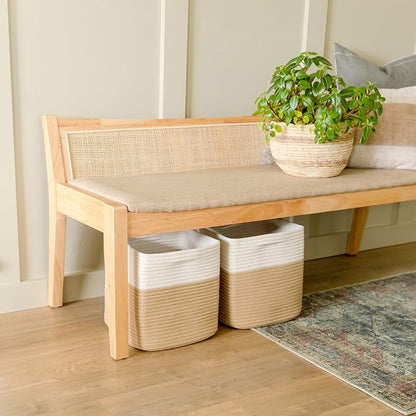 NaturalCozy Storage Cubes 11 Inch Cotton Rope Woven Baskets - Image 5
