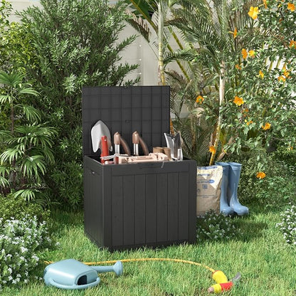 31 Gallon Resin Deck Box, Lockable Patio Outdoor Storage Box - Image 3