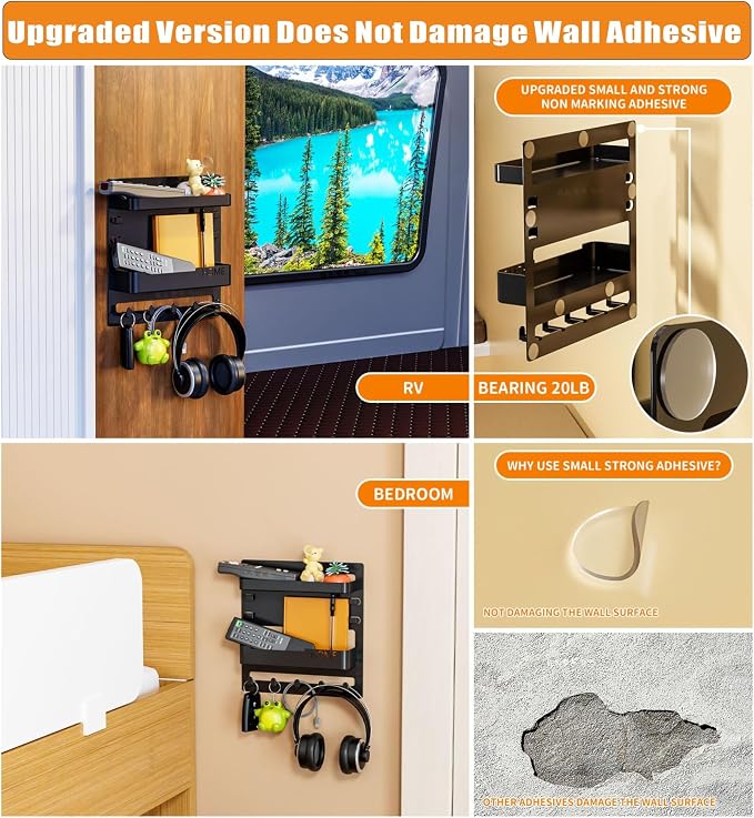 SuoXing Bedside Shelf Wall Mount and Wall Nightstand - Image 2