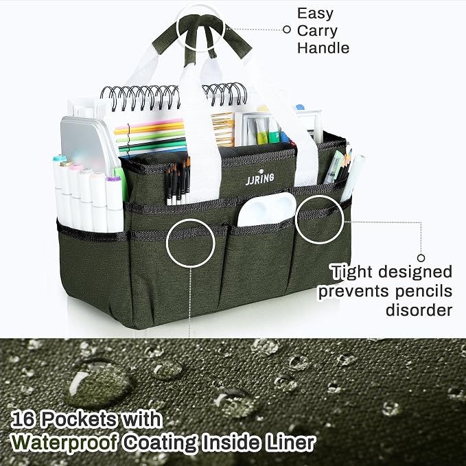 JJRING Craft Organizer Tote Bag, Art Storage Caddy - Image 4