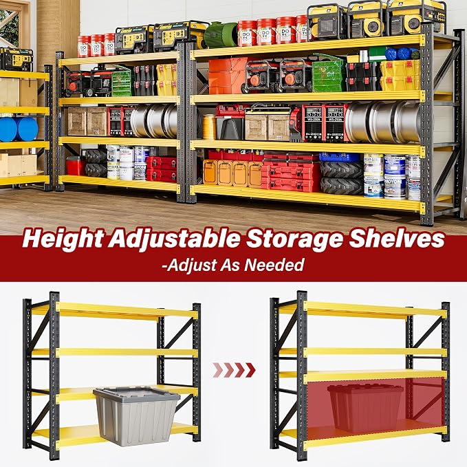 48" Wide Heavy Duty Garage Shelving Units, 3000LBS Deep Storage Shelves - Image 6