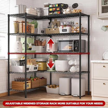 REIBII1450LBS Metal Shelving Unit Storage Shelves 5 Tier Wire Shelving 58.1''W - Image 9