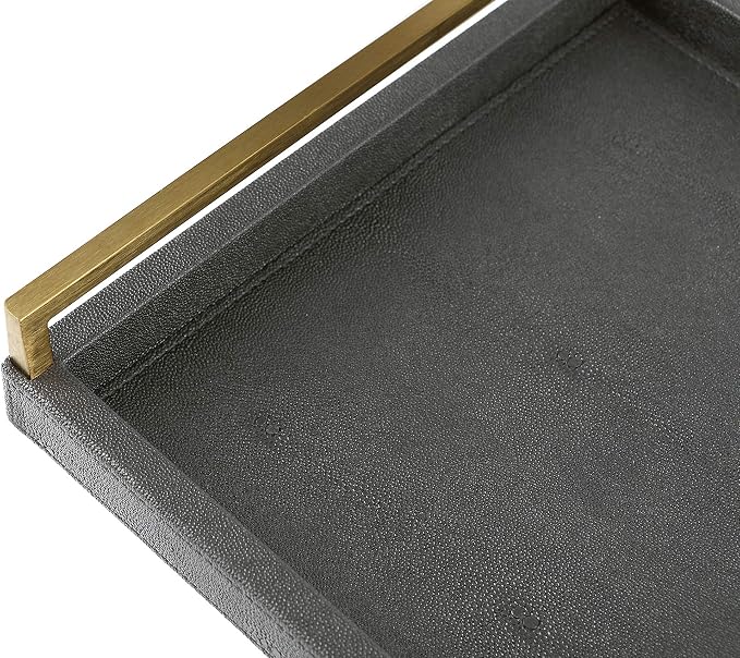 17.8 * 11.8" Grey Shagreen Large Serving Tray - Image 5