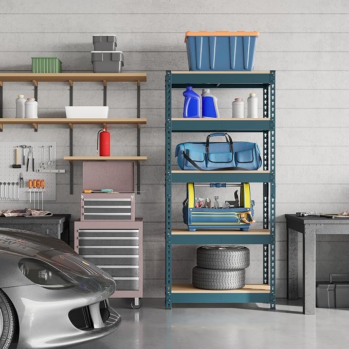 Topeakmart 5-Tier Utility Shelves, Metal Storage Shelves, Adjustable Shelving - Image 8
