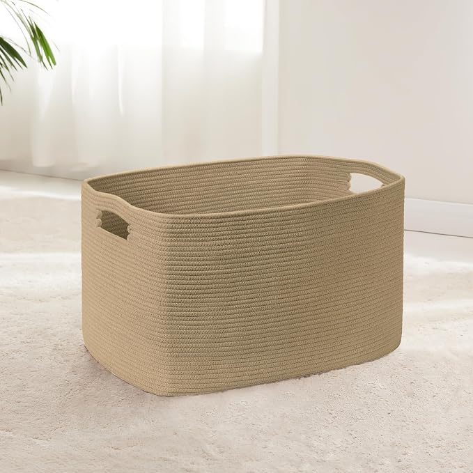 45L Small Wicker Laundry Basket by SunNewt