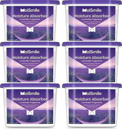 Lavender Fragrance Moisture Absorbers 6 Pack—Refillable 10.5 oz. Humidity by MoistureAbsorbers