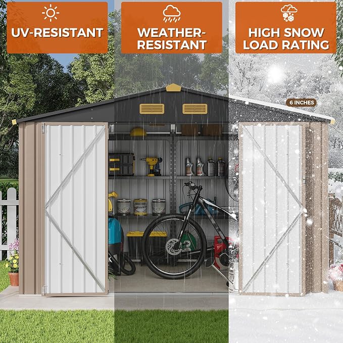 IRONCK 9.7x7.7FT Outdoor Storage Shed - Image 6