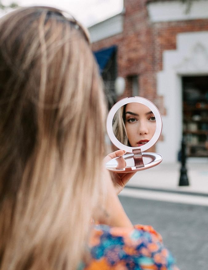 Fancii LED Lighted Travel Makeup Mirror, 1x/10x Magnification - Image 5