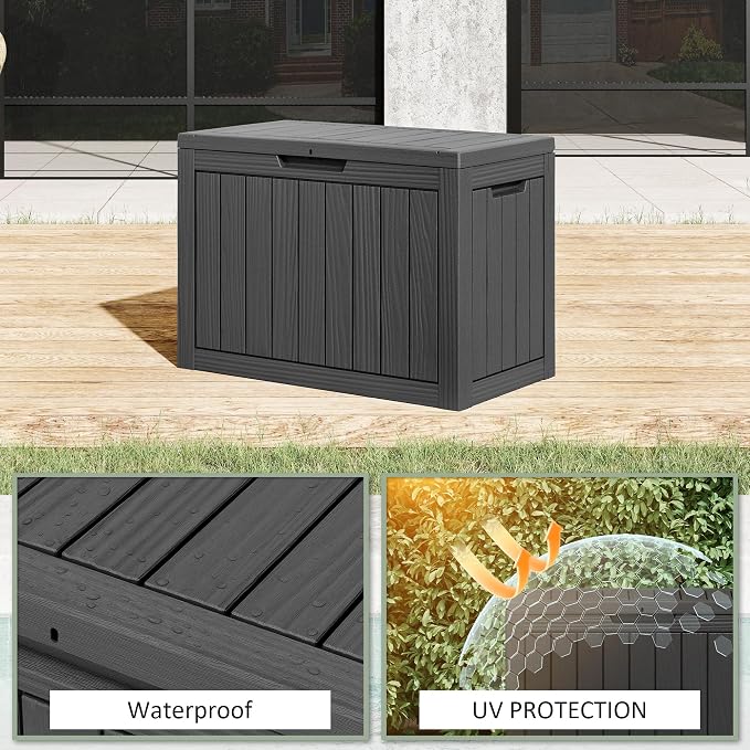 45 Gallon Outdoor Storage Deck Box Waterproof, Garden Tool, Backyard Cushion - Image 3