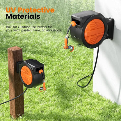 Retractable Garden Hose Reel 1/2” x 100ft, Auto Rewind Hose Reels - Image 9