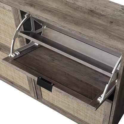 41" Wide Rattan Shoe Storage Cabinet - Image 4